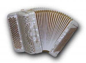 French chromatic accordion of 52 notes (87 buttons) and 120 bass with tone chamber (cassotto) 