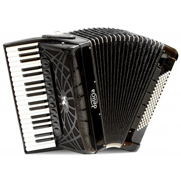 Piano accordion of 37 key and 96 bass with tone chamber (cassotto) and A Mano reeds 